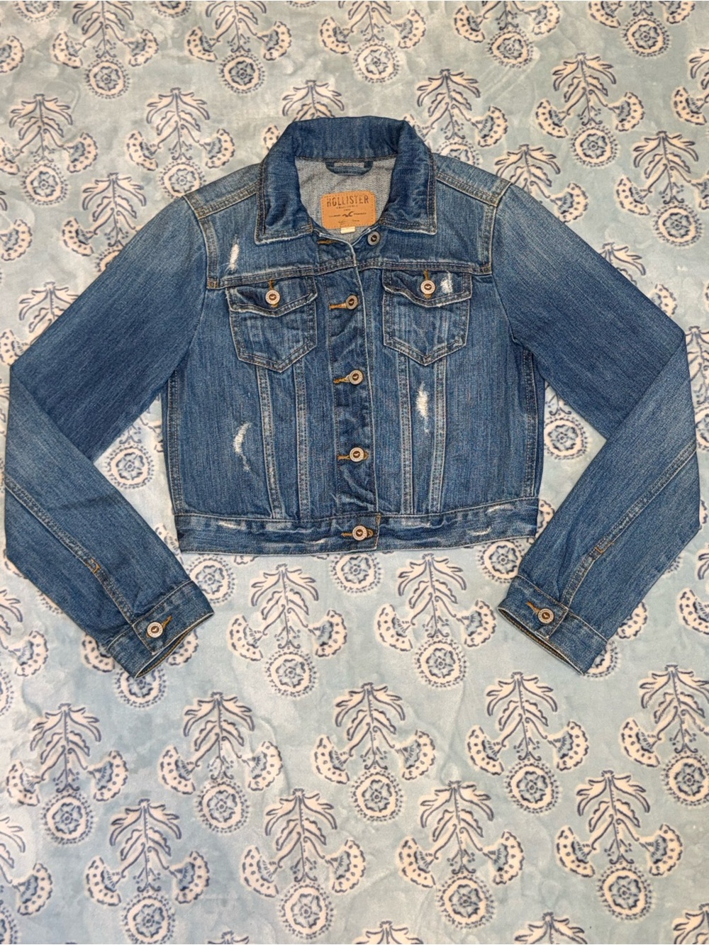 Hollister Small Blue Denim Cropped Jean Jacket